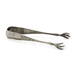 Sugar-tongs English, around 1900, 925 parts per thousand silver, sterling stamp, claw-shaped end,