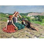 Glatz Oszkár (Budapest, 1872 - 1958) - Children from Buják 60*80 cm, oil on canvas, Auctioned: