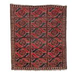 Turkmen-Ersari-rug beginning of the 20th century, senneh-knot, worn, damaged, incomplete, 150*130 cm