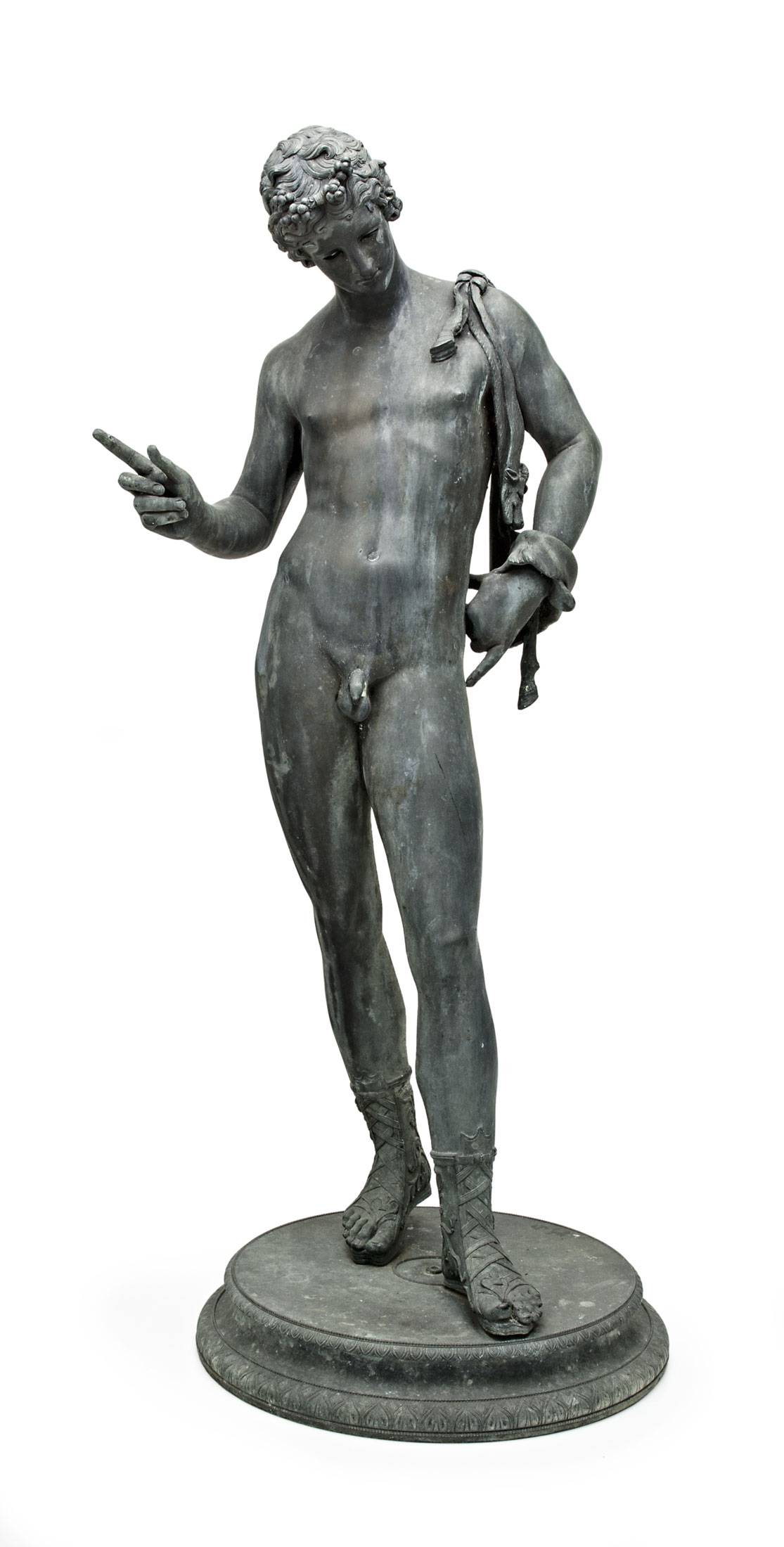 Sabatino de Angelis (1838-?) - The young Bacchus m: 65 cm, patinated bronze, Signed: Sabatino Naples