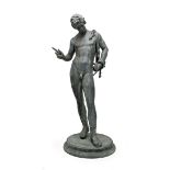 Sabatino de Angelis (1838-?) - The young Bacchus m: 65 cm, patinated bronze, Signed: Sabatino Naples