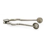 Sugar-tongs Austrian, 1867-1937 hallmark, 800 parts per thousand silver, HS maker\'s mark,