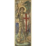 Louis B. Davis (Abingdon, 1860-1941) - St George Archangel 137*50 cm, coal, watercolor on paper,