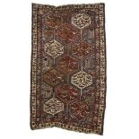 Persian-Kamsche-rug end of the 19th century, senneh-knot, worn, damaged, incomplete, 253*160 cm