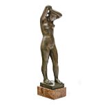 Búza Barna (Vészt?, 1910 - Budapest, 2010) - Female nude, 1935 m: 38 cm, bronze on marble