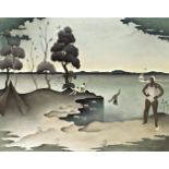 Basilides Barna (Tornaalja, 1903 - Budapest, 1967) - Balaton Beach, 1950 59*74 cm, oil on canvas,