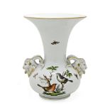 Vase Herend, second half of the 20th century, glazed, painted porcelain, ram head decoration, m: