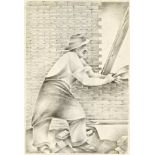 Ruttkay György (Vágsellye, 1898 - Miskolc, 1975) - Bricklayer, 1942 25*16 cm, pencil on paper,