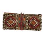 Persian-Shiraz-bag pair second half of the 20th century, senneh-knot, damaged, 110*43 cm Persisch-