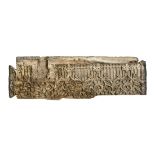 Fragment French, 14th century, carved wood, with gothic-motifs decoration, 94*25 cm Fragment