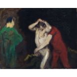 Ferenczy Károly (Bécs, 1862 - Budapest, 1917) - Wrestlers, 1908 51*64 cm, oil on canvas, Signed: