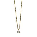 Necklace French, 20th century, 18 carat gold with moonstone pendant, h: 32 cm, lánc 8g Halskette