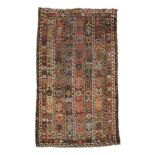 Persian-Qashqai-rug around 1900, senneh-knot, slightly worn, incomplete at the ends, 204*126 cm