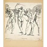 Olaszt metsz?, 19. század - Cabinet du Roy 28,5*27 cm, etching on paper, Signed: baccio bandinelli