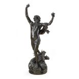 Raoul Charles Verlet (Angouleme, 1857-Cannes, 1923) - Orpheus m: 126 cm, bronze on marble