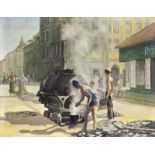 Ungarischer Maler, 20. Jahrhundert - Strassenarbeiter 54*70 cm, Öl auf Leinwand, Signed: unleserlich