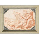 Italienische Künstler, 18. JH - Poseidon 6*8 cm, Rotkreide auf Papier Italian artist, 18th century -