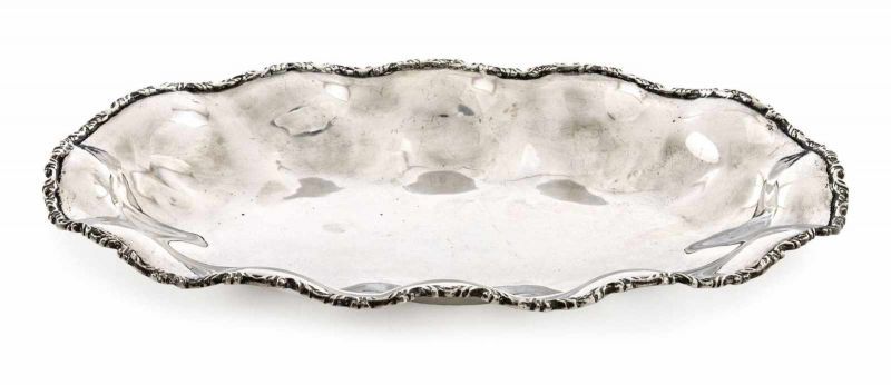 Servier Mexiko, 20. Jh, 925er Silber, gegossene Rand, h: 38,5 cm, 690 g Serving dish Mexico, 20th