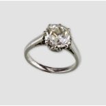 Ring hungarian, Punze zwischen 1999-2006, 950er Platin, Diamant Dekoration (cca: 3,48 ct, M2, TC,