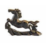 Pferd Figur China, 20. JH, geschnizte Tigerauge, m: 12 cm, h: 17,5 cm Horse figure China, 20th