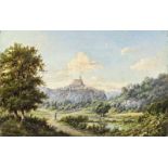 Österreichischer Maler, Mitte des 19. JH - Blick auf die Burg 16*24,5 cm, Öl auf Leinwand Austrian