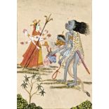 Kultbild India, 20. JH, bemalte Papier, 16*11,5 cm Cultic picture India, 20th century, painted