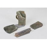 British Bronze age bronze tools, to include axe heads shards and gouge shard (4)