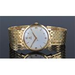 Omega 18 carat gold gentleman's wristwatch, the silvered dial with baton and Arabic hour markers,