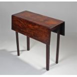 George III mahogany gateleg table, of small proportions, the drop leaf top above square section legs