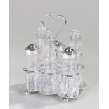 Victorian silver condiment set, Birmingham 1898, maker John Thomas Heath & John Hartshorne