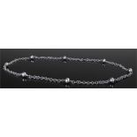 Silver chain, with ball and rope twist chain links, 89cm long