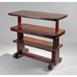 Victorian mahogany rectangular shaped adjustable three-tier buffet, the rising top raised on