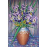 Alfred Janes (British 1911 - 1999) still life of iris, signed and dated 48 bottom left, oil on