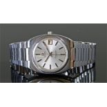 Omega Seamaster automatic stainless steel wristwatch, the signed silvered dial with baton hours,
