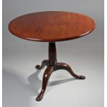 George III mahogany birdcage action occasional table, possibly Irish, the circular top above a
