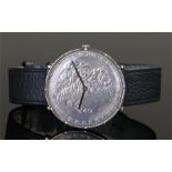 USA 1883 silver dollar wristwatch, the dial as a silver dollar, dated 1883, manual wound, case