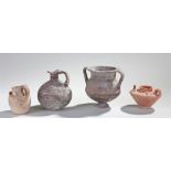 Ancient pottery, British Roman and Greek, various shapes and designs, 8cm to 14cm high