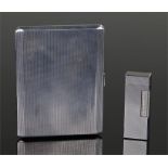 Dunhill lighter and silver Adie Brothers cigarette case, the silver cigarette case Birmingham