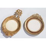 Two French Ormolu gilded frames, 12cms diameter