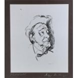 Maggi Hambling (b. 1945) Max Wall, black and white print, signed to the mount and titled Max Wall,