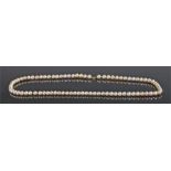 Pearl necklace, with graduated pearls and 9 carat gold clasp, 73cm long