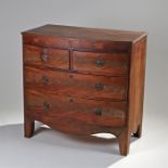 Victorian mahogany chest of drawers, the bow top above two short and two long drawers, bracket feet,