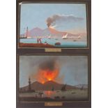 Neapolitan school, Manner of Girolamo Gianni, pair of gouache paintings of erupting volcanoes, Mount