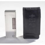 Dunhill lighter, stainless steel, with leather case
