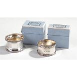 Two boxed napkin rings, total weight 77 grams