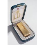 Dunhill lighter, gilt metal, cased