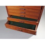 ** Tall mahogany coin / colectors cabinet, with twenty one drawers. UK Postage: this item is for