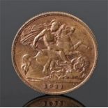 George V 1/2 sovereign, 1911, St George and the Dragon