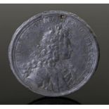 Pewter portrait medal of Frederick III (1688-1713) BY Raimund Faltz, obverse of Frider III,