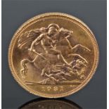 George V sovereign, 1931, St George and the Dragon to the reverse